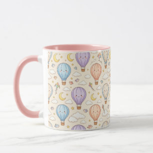 Cute Kawaii Hot Air Balloon Seamless Pattern Mug