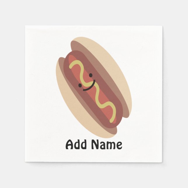 Cute Kawaii Hot Dog Napkin (Front)