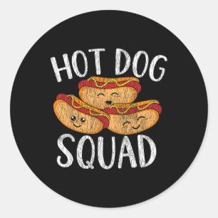Cute Kawaii Hot Dog Squad Bbq Family Matching Men  Classic Round Sticker