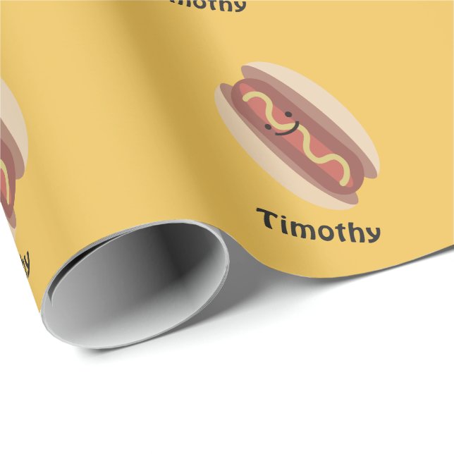 Cute Kawaii Hot Dog Wrapping Paper (Roll Corner)