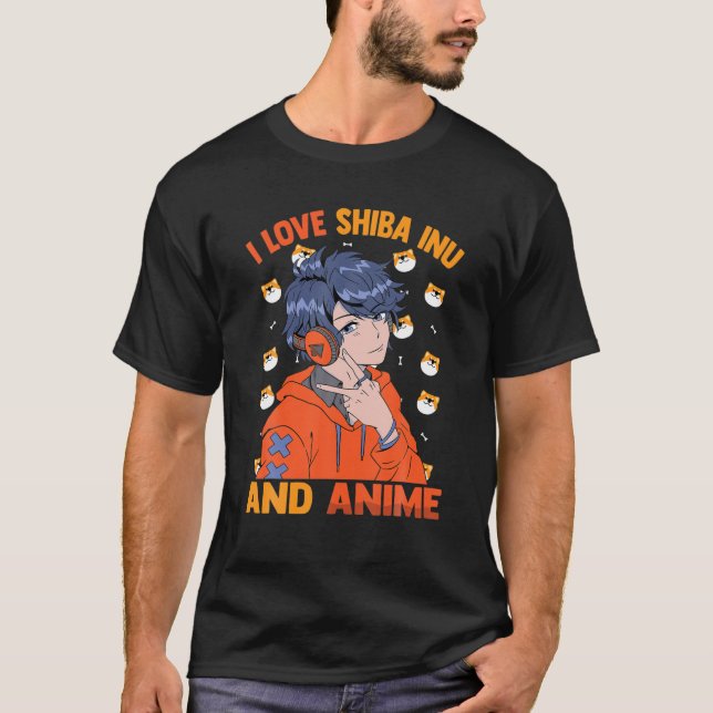 Cute Kawaii - I Love Shiba Inu And Anime - Otaku G T-Shirt (Front)