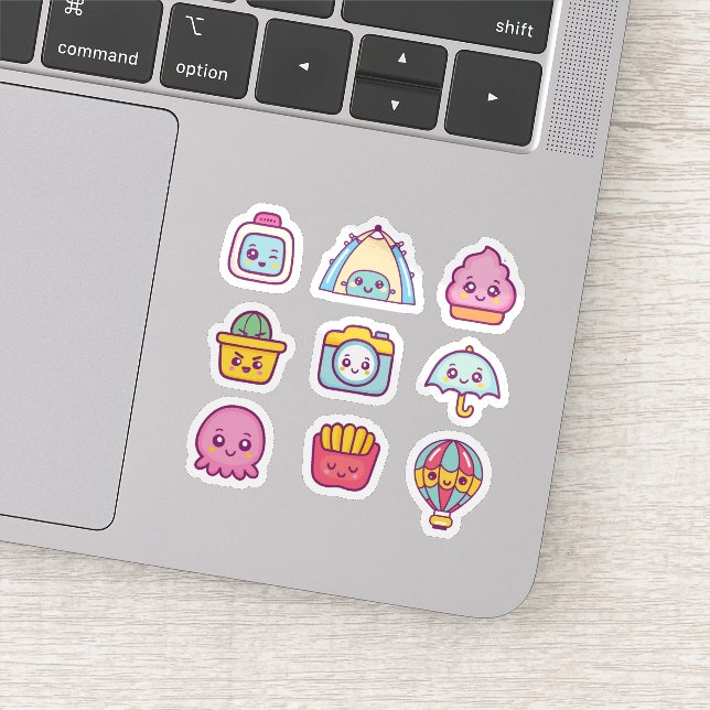 Cute kawaii icon sticker set (Detail)