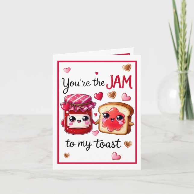 Cute Kawaii Jam and Toast Thank You Card (Front)
