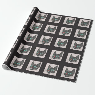 Cute Kawaii Japanese Aesthetic Cat Wrapping Paper