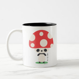 Cute Kawaii Japanese Kinoko Mushroom Panda Two-Tone Coffee Mug