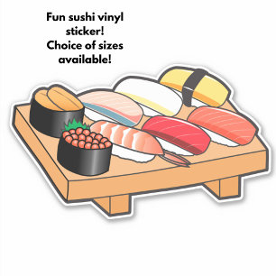 Cute Kawaii Japanese Sushi Tray Custom-Cut Vinyl
