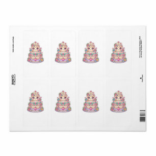 Cute Kawaii Just Married Wedding Cake Pastel Flora