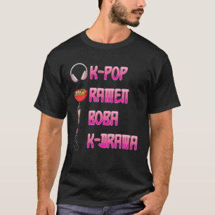 Cute Kawaii K-Pop Ramen Boba Bubble Tea K-Drama Lo T-Shirt