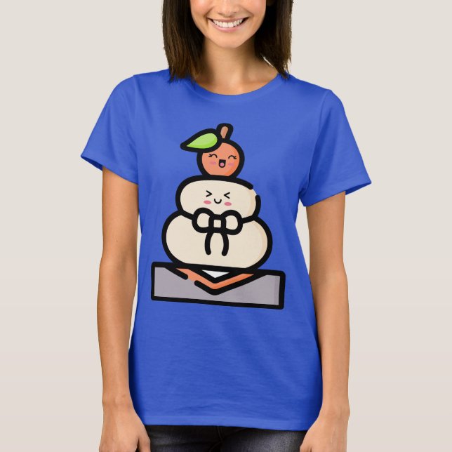 Cute Kawaii Kagami Mochi T-Shirt (Front)