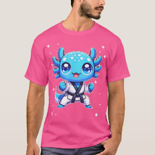 Cute Kawaii Karate Axolotl Martial Arts T-Shirt
