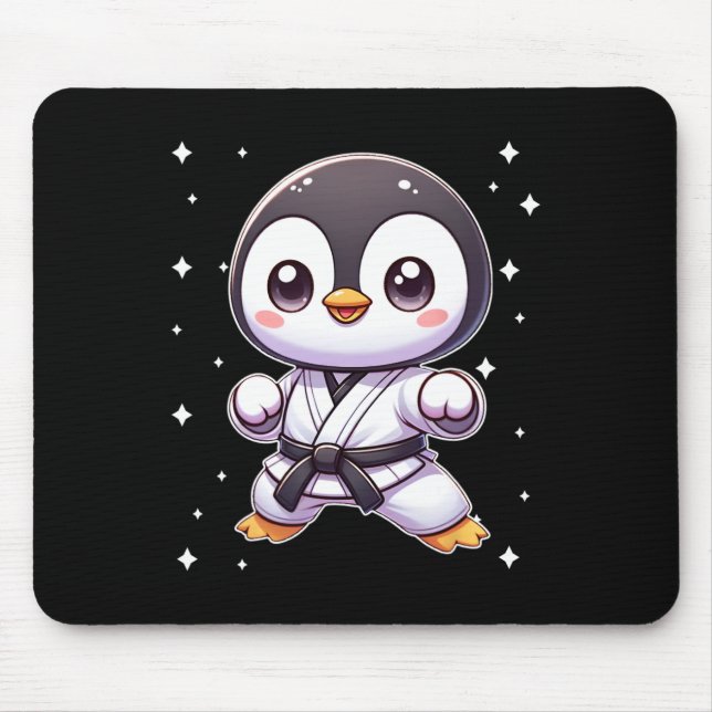 Cute Kawaii Karate Penguin Martial Arts 1  Mouse Mat (Front)