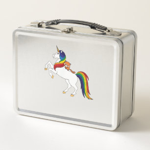 Cute Kawaii Kids Unicorn Red Panda Lover T-Shirt Metal Lunch Box