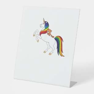 Cute Kawaii Kids Unicorn Red Panda Lover T-Shirt Pedestal Sign