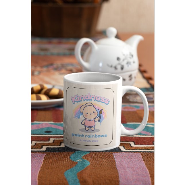  Cute Kawaii Kindness Paints Rainbows Mug (Creator Uploaded)