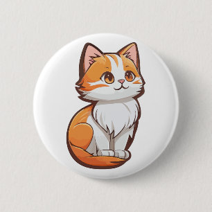 Cute Kawaii Kitten 6 Cm Round Badge