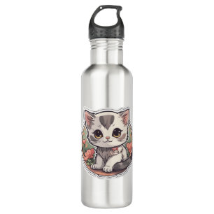 Cute Kawaii Kitten   710 Ml Water Bottle