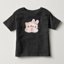 Cute Kawaii Kitten and Bunny Best Friends T-Shirt