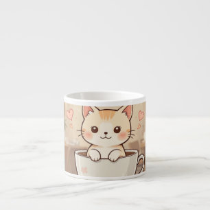 Cute Kawaii Kitten Coffee Mug   Adorable Cat Lover