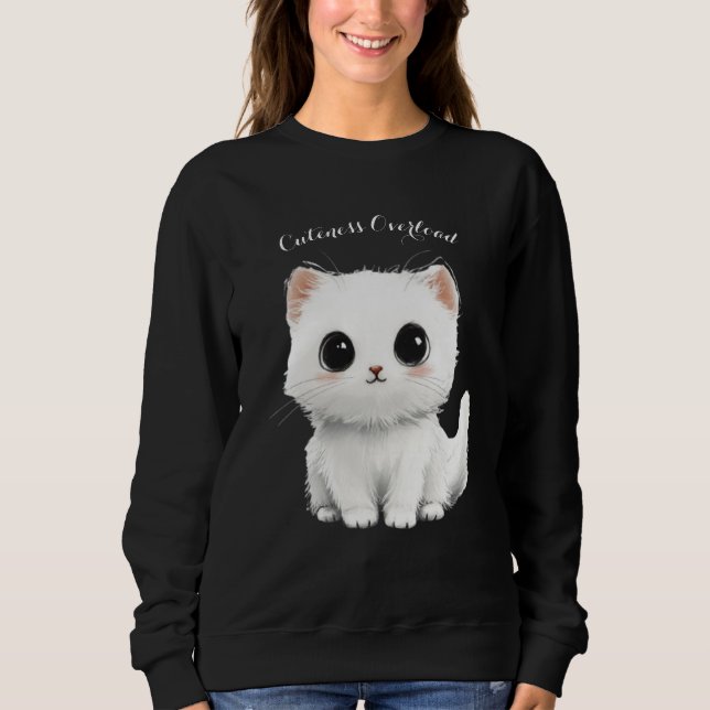 Cute Kawaii Kitten Sweatshirt – Cuteness Overload (Front)