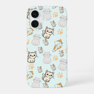 Cute Kawaii Kittens & Paws iphone 16 case