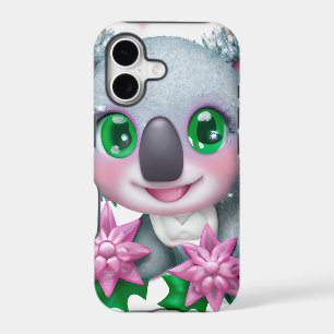 Cute Kawaii Koala Bear with Flowers
