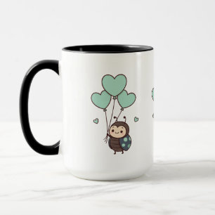 Cute Kawaii Ladybug Heart Balloon Art' Mug