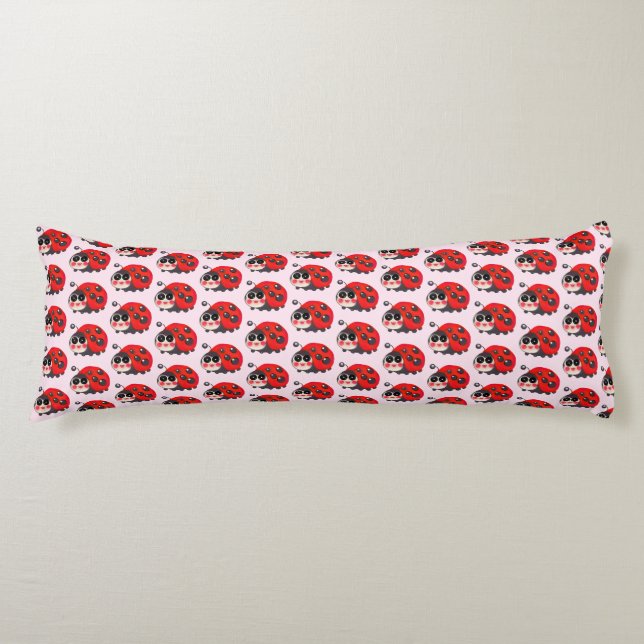 Cute Kawaii Ladybug Pattern  Body Cushion (Front)