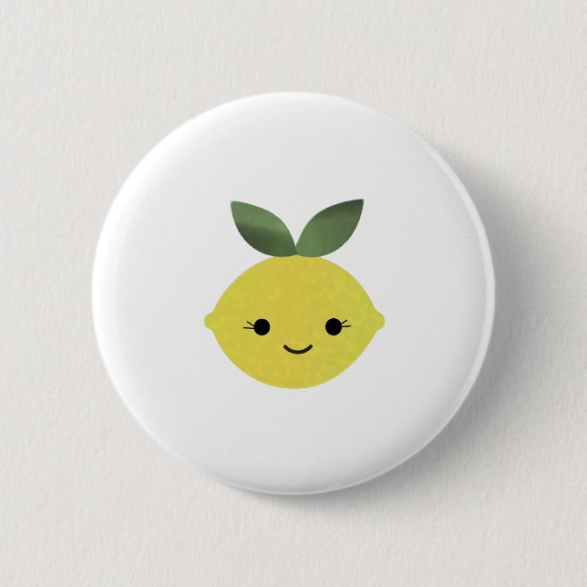 Cute Kawaii Lemon 6 Cm Round Badge (Front)