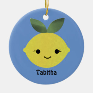 Cute Kawaii Lemon Ceramic Tree Decoration