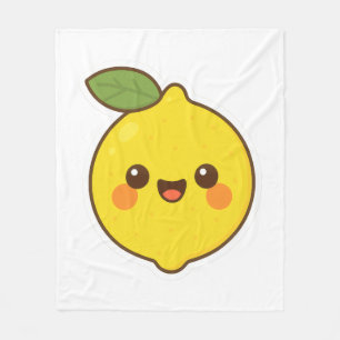 Cute Kawaii Lemon Fleece Blanket