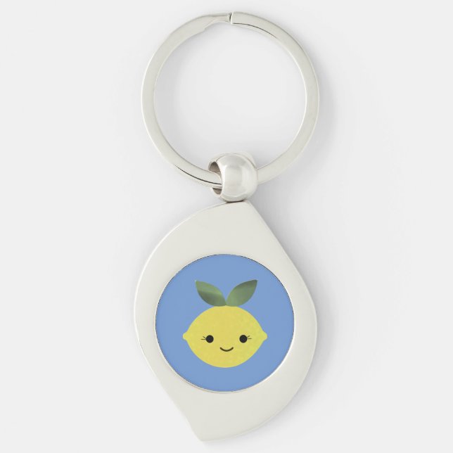 Cute Kawaii Lemon Key Ring (Front)