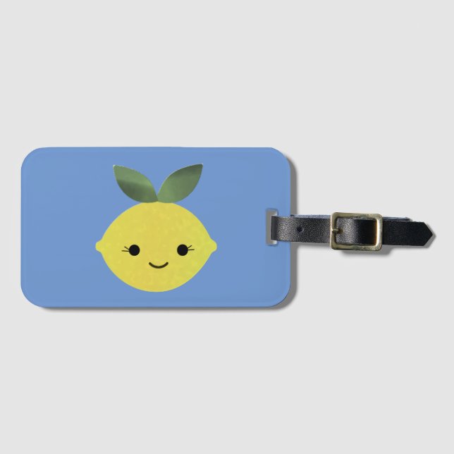 Cute Kawaii Lemon Luggage Tag (Front Horizontal)