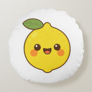Cute Kawaii Lemon Round Cushion