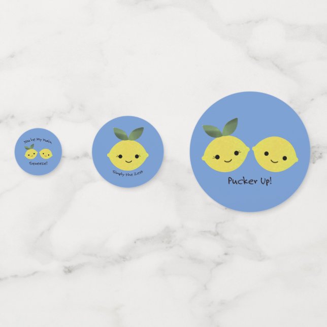 Cute Kawaii Lemons Confetti (Fronts)