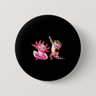 Cute Kawaii Leopard Gecko Dabbing Axolotl Friends 6 Cm Round Badge