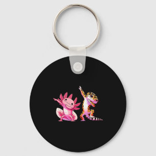 Cute Kawaii Leopard Gecko Dabbing Axolotl Friends Key Ring