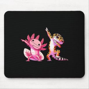 Cute Kawaii Leopard Gecko Dabbing Axolotl Friends Mouse Mat