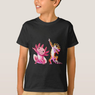 Cute Kawaii Leopard Gecko Dabbing Axolotl Friends  T-Shirt
