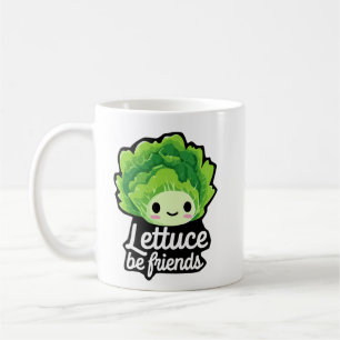 Cute Kawaii Lettuce – “Lettuce Be Friends” Coffee Mug
