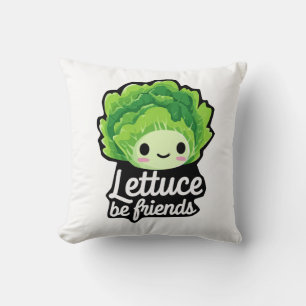 Cute Kawaii Lettuce – “Lettuce Be Friends” Cushion