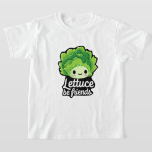 Cute Kawaii Lettuce – “Lettuce Be Friends” T-Shirt