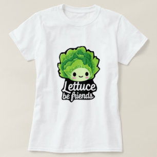 Cute Kawaii Lettuce – “Lettuce Be Friends” T-Shirt