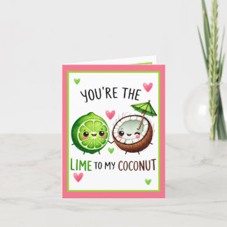 Cute Kawaii Lime and Coconut  Thank You Card