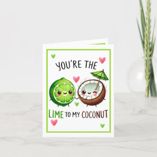 Cute Kawaii Lime and Coconut Thank You Card