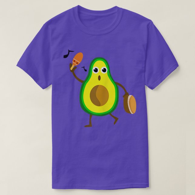 Cute Kawaii Lively Musician Avocado Addict Mania L T-Shirt (Design Front)