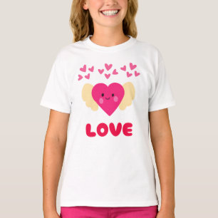 Cute Kawaii Love Heart Angel Happy Valentine's Day T-Shirt