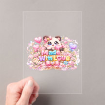 Cute Kawaii Made With Love Cat Name Pastel Pink Fl