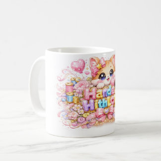 Cute Kawaii Made With Love Cat Name Pastel Pink Fl Coffee Mug