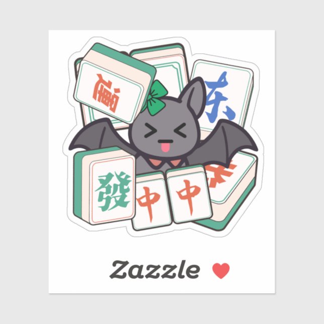Cute Kawaii Mahjong Bat Gamer (Sheet)