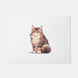Cute Kawaii Maine Coon Big Cat Doormat